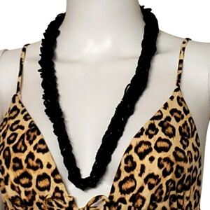 Vintage Beautiful Black Layered Beaded Necklace.